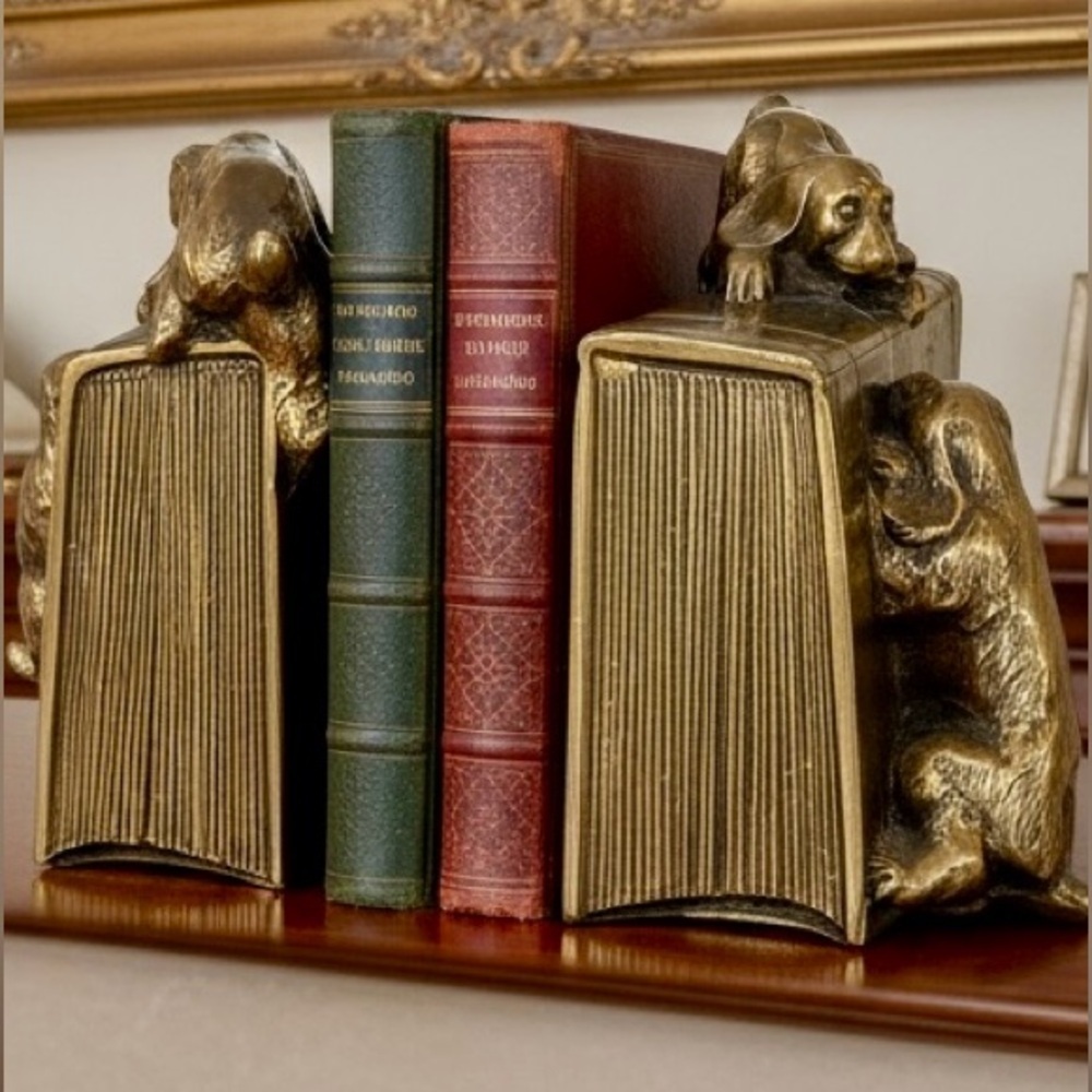 Brass cocker spaniel bookends by PM Craftsman, mid-Century, 1950-1970, made USA